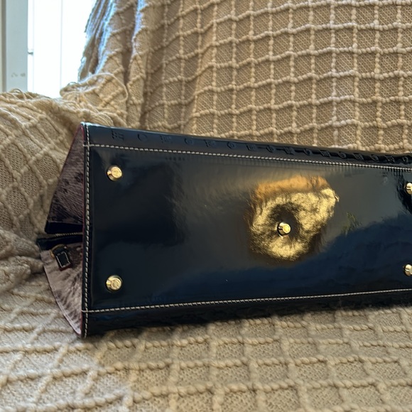 Arcadia Italian black patent leather bag with snakeskin sides - Picture 8 of 10